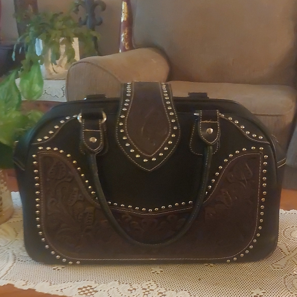Montana West Elegant Black and Brown Studded Women's Bag